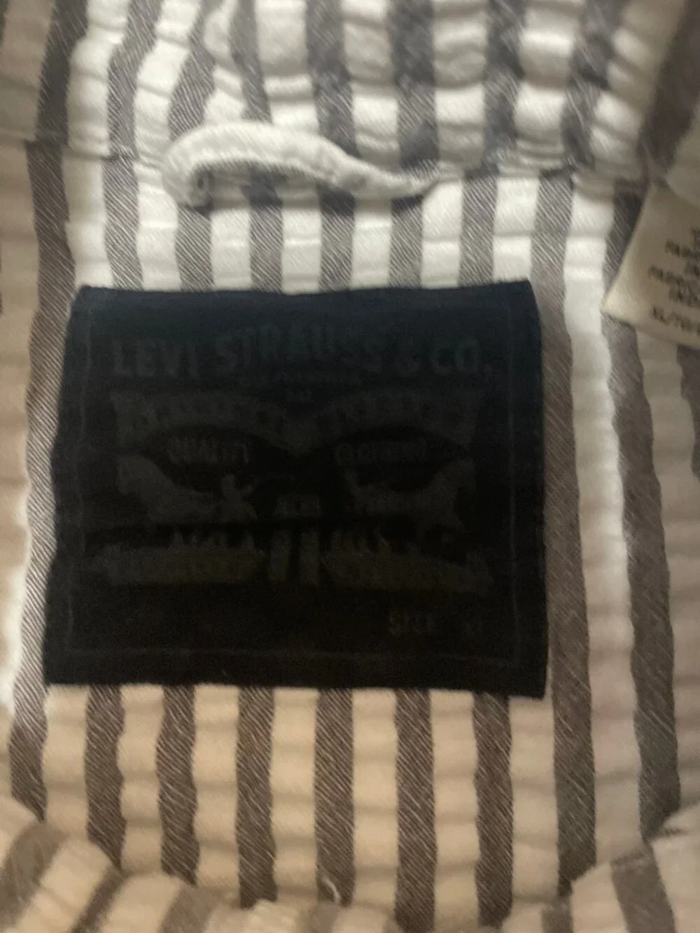 Levi's Octavia Lightweight Striped Seersucker Pullover 1/4 Zip Jacket Men's XL